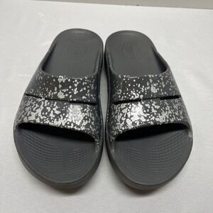 Oofos Ooahh Slide Sandal Luxe Prosecco Pop Gray Limited Edition M4/W6 Unisex